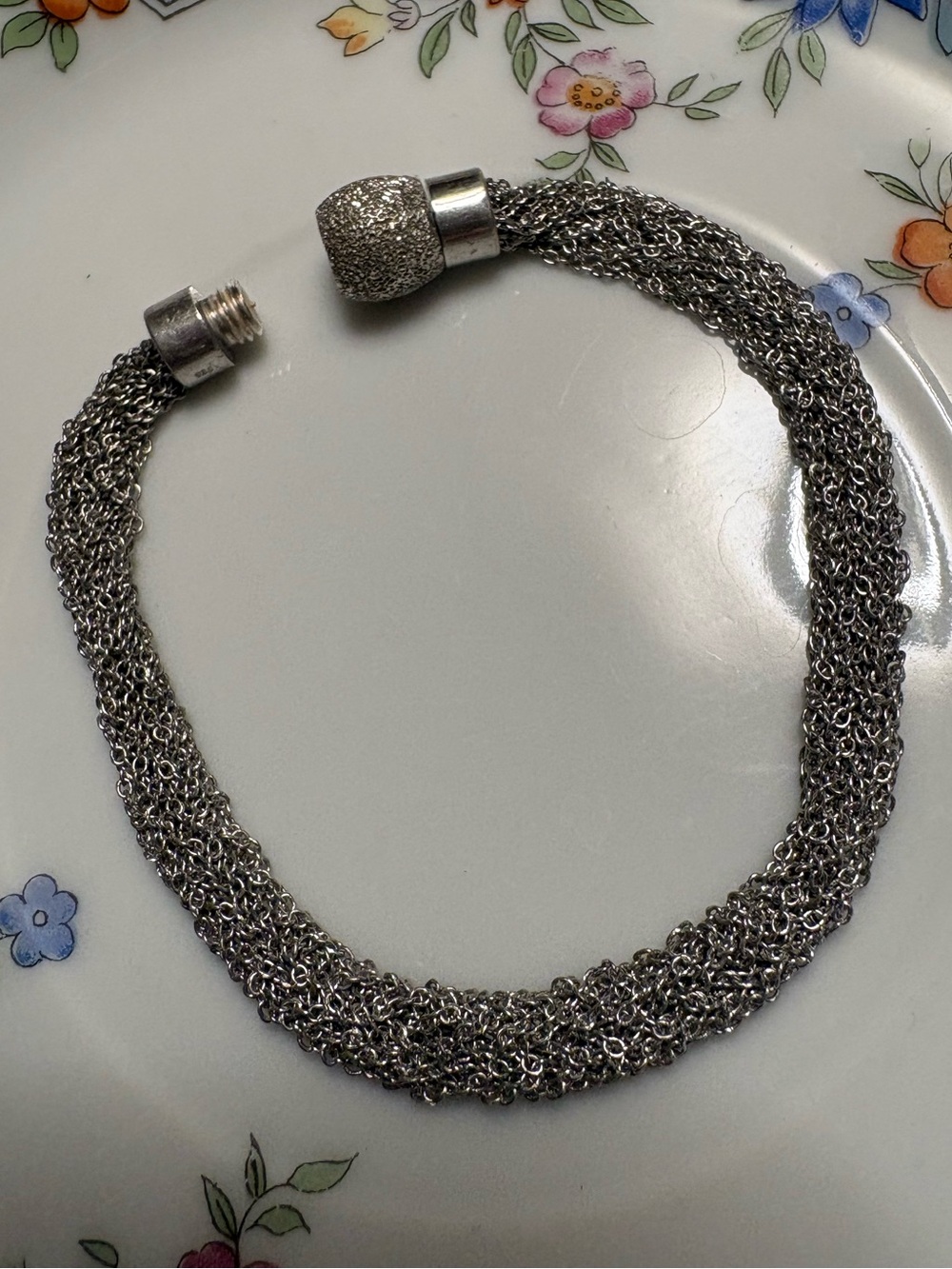Sterling Silver Multi-Strand Mesh Bracelet - Silver
